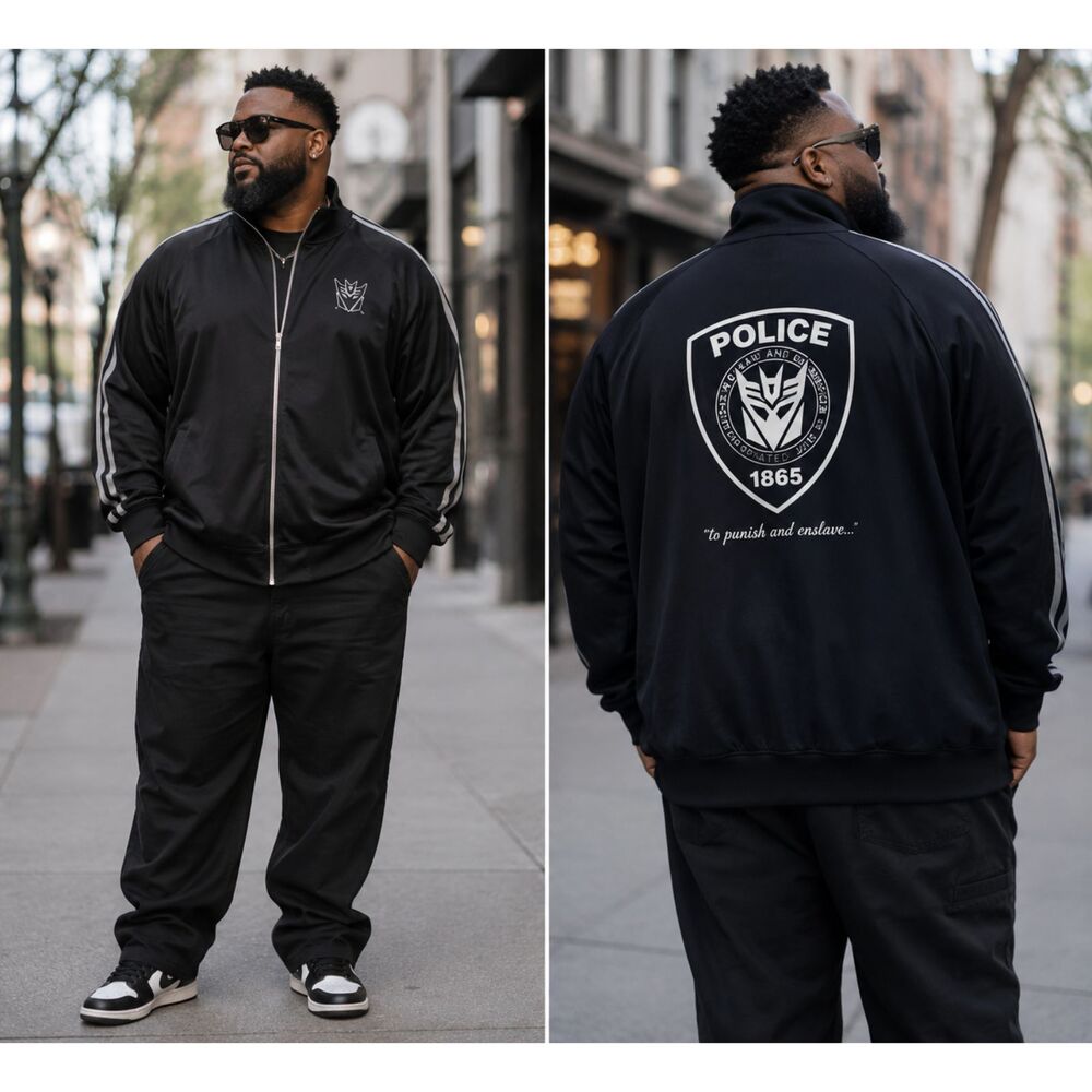 Transformers Decepticon Barricade Track Zip Up Jacket Big and Tall Size XXL